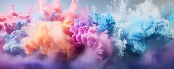 Fototapeta premium Color palette in style of explosion of colors, wallpaper color palette, banner panorama. Generative Ai.
