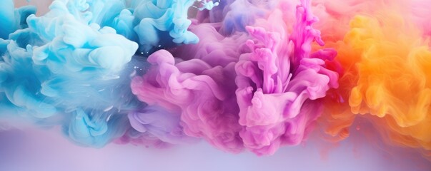 Fototapeta premium Color palette in style of explosion of colors, wallpaper color palette, banner panorama. Generative Ai.