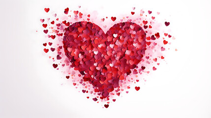 Heart shape Valentin Day with white background. Generative AI
