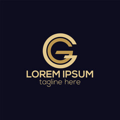 Initial G letter logo design concept isolated vector template illustration for business