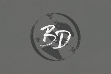 Brush letter BD beauty modern logo ideas inspiration logo design, dark background