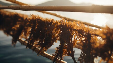 An innovative floating seaweed farm, employing cutting-edge sustainable practices to boost yield