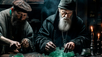 Grandfathers seek life in jade. Picture created by AI