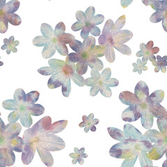 Fototapeta premium Seamless floral pattern. Delicate abstract floral seamless pattern. abstract watercolor flowers on a white background in digital processing, for textiles, packaging, wallpaper