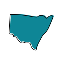 New South Wales NSW state of Australia map design.