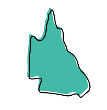 Queensland QLD state of Australia map design.