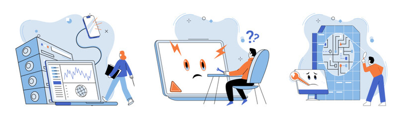 System administrator. Vector illustration. The system administrator metaphor represents critical role administrator in maintaining system stability Directors ensure effective governance and regulation