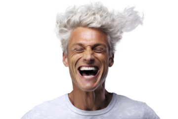 Handsome Man Laughing - Fashion Beauty Portrait