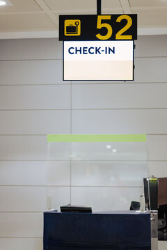 Check-In Counter Number 52 at Airport