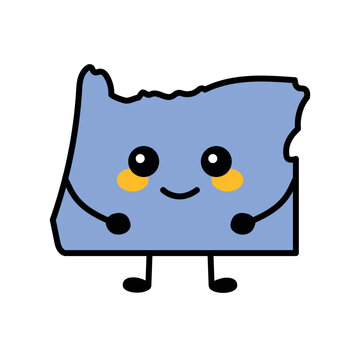 recommend clip art: Oregon a US state color element. Smiling cartoon character