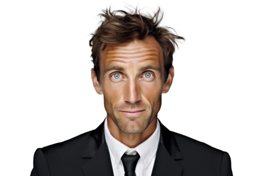 Confident Businessman Portrait on Transparent