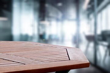 Empty  table top in blurred interior background