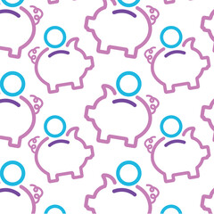 Pigbank icons Pattern background Vector