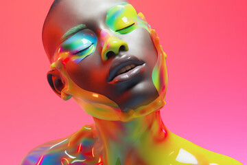 Generative AI depiction of a futuristic african metaverse inhabitant