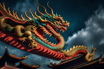 Fototapeta premium chinese dragon statue