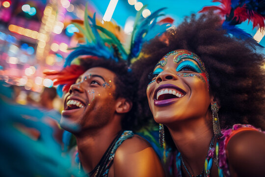 Joyful celebration at a vibrant festival