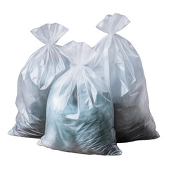 Trash clear transparent plastic bags, waste cans, garbage, rubbish PNG. - obrazy, fototapety, plakaty