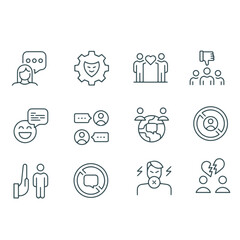 Friendship and relationship icons set