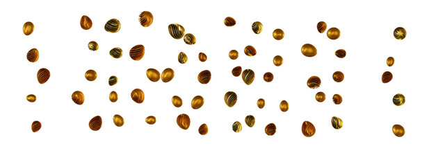 Spring Easter web sale banner with gold luxury