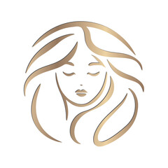 woman with long hair logo