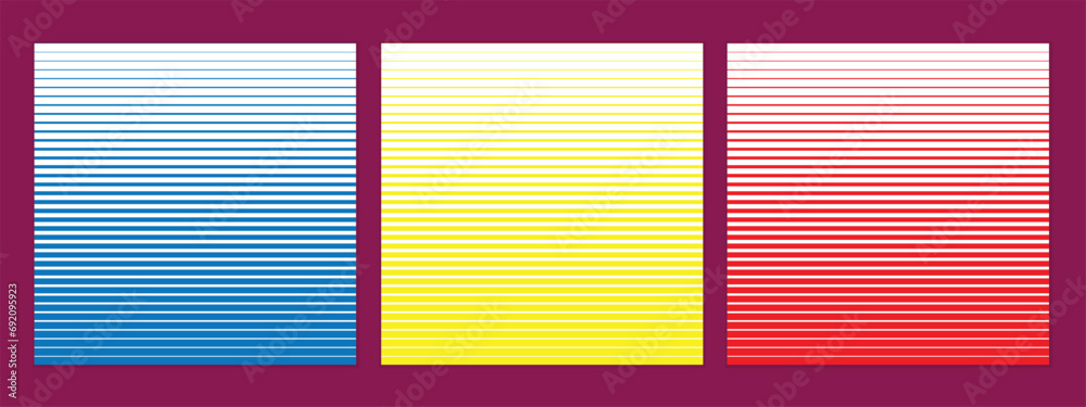 Poster abstract seamless set of horizontal big to small line pattern perfect for banner poster.