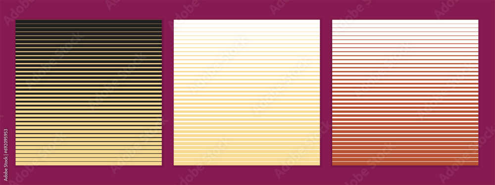 Poster abstract seamless set of horizontal big to small line pattern art perfect for banner poster.