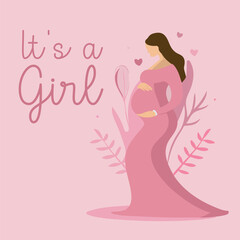 illustration of a woman girl pregnant 
