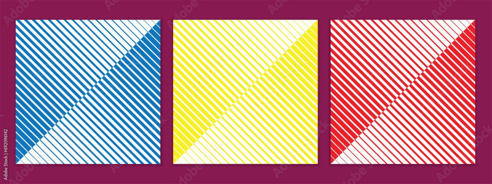 Poster abstract seamless set of diagonal big to small line pattern art perfect for banner poster.