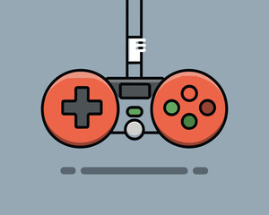 joypad vector flat color icon. Game Joystick vector graphics