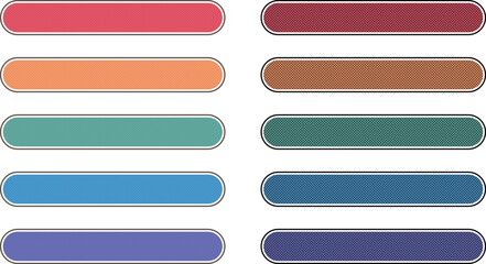 ドット模様のある角丸テロップフレーム10種セット