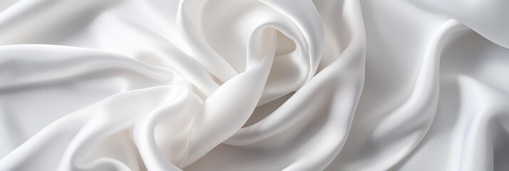 Obraz premium Elegant crumpled white silk fabric background with luxurious texture and sophisticated design