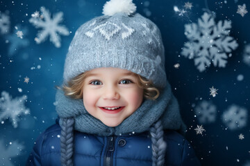 portrait of a boy in winter, Generative AI