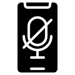 Mute Mobile Phone Microphone Icon
