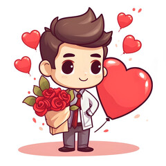 bride and groom with wedding bouquet