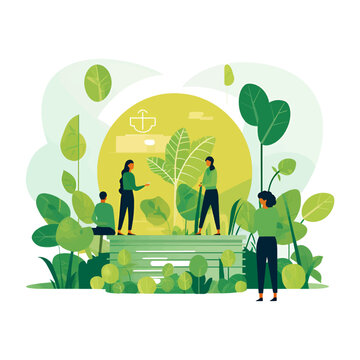 sustainable officers discussing on esg, green earth, environment