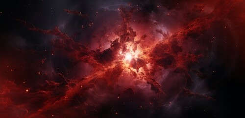 Fototapeta na wymiar A crimson exploding star with a rough surface background.