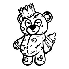 svg outline nanny bear pcsk studio stock element
