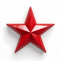 Red 3D star isolated on white background