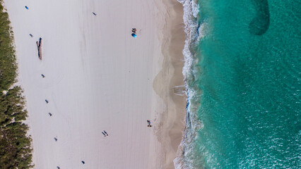 aerial view of the sand with people at beach miami south beach florida usa