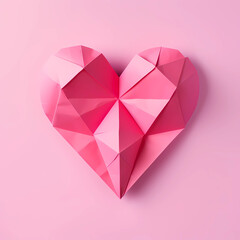 Naklejka na ściany i meble pink paper heart , Valentines day
