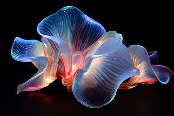 Biomorphic design flower petals ultraviolet macro abstract.