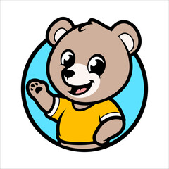 CUTE CARTOON BEAR MASCOT LOGO