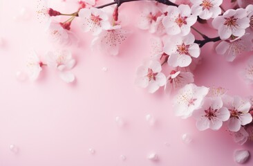 Obraz premium cherry blossoms on pink background