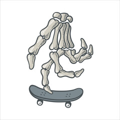 ILLUSTRATION OF SKULL HAND PLAYING SKATEBOARD
