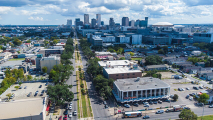 aerial view of the city of new orleans, la, usa