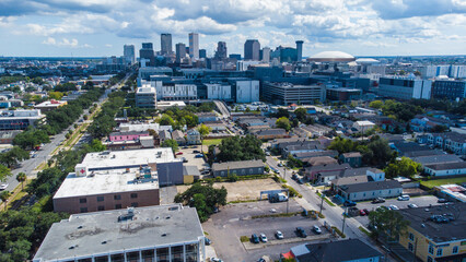 aerial view of the traffic of new orleans la usa, photo made in nola 20 oct 2023 - obrazy, fototapety, plakaty