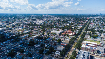 aerial view of the neighborhood of new orleans, la, usa
