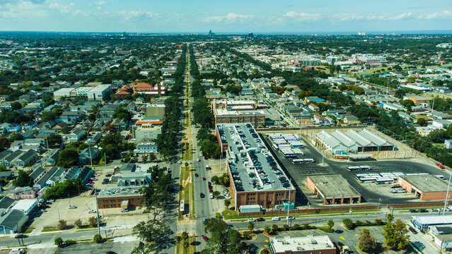 Visão aérea da cidade de Nova Orleans em Louisiana nos Estados Unidos da América