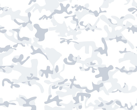 Snow Fabric Pattern. Hunter Blue Pattern. Camo White Canvas. Military Vector Background. Urban Camo Print. Vector Woodland Camoflage. Winter Camouflage. Abstract Army Brush. Blue Seamless Print.