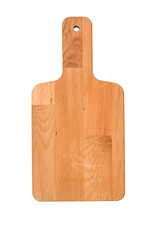 Wooden rectangular cutting board top view, isolated on transparent background. PNG image.